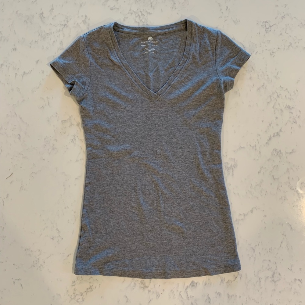 Banana Republic Gray V-Neck